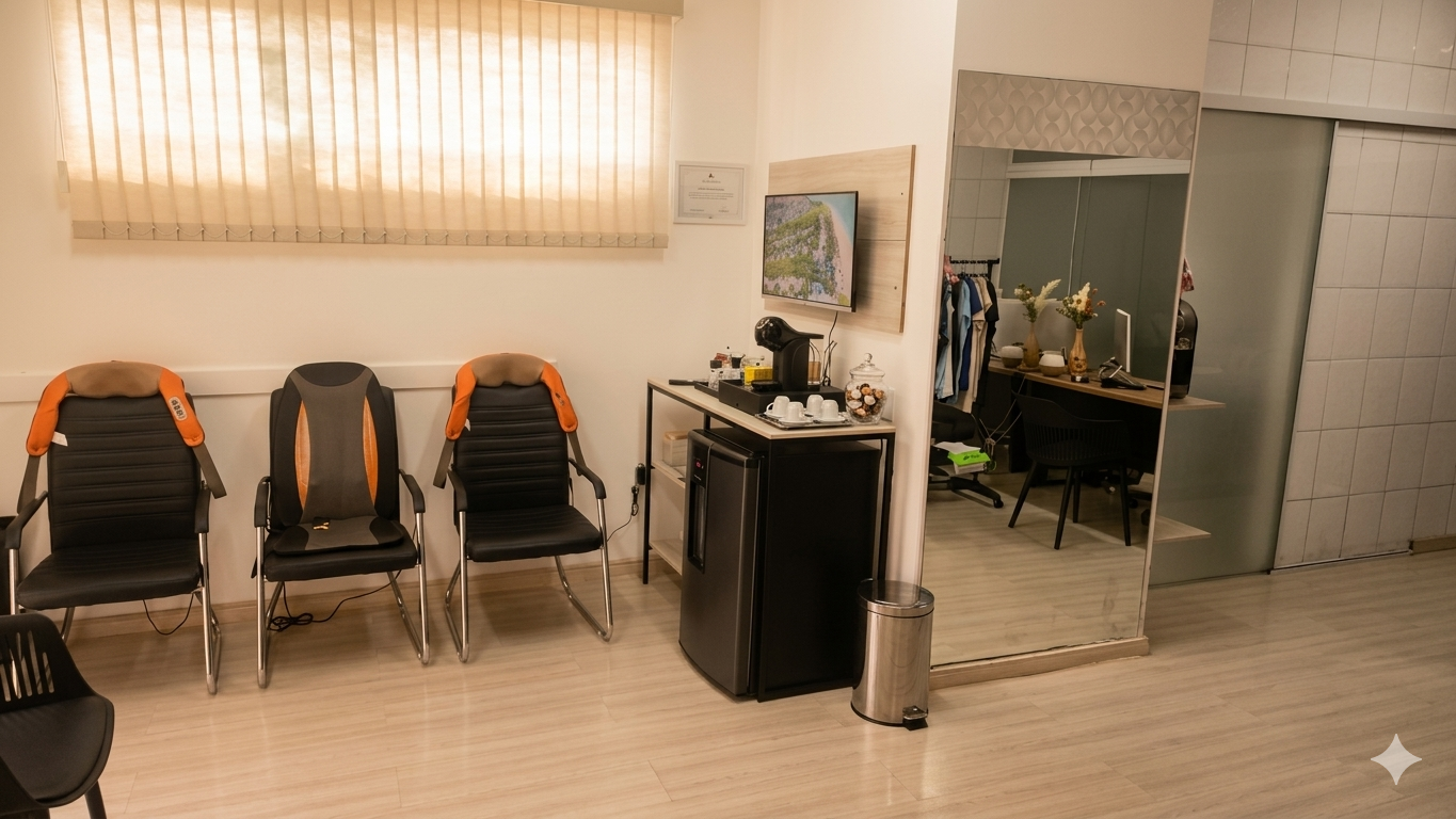 Sala de atendimento do studio